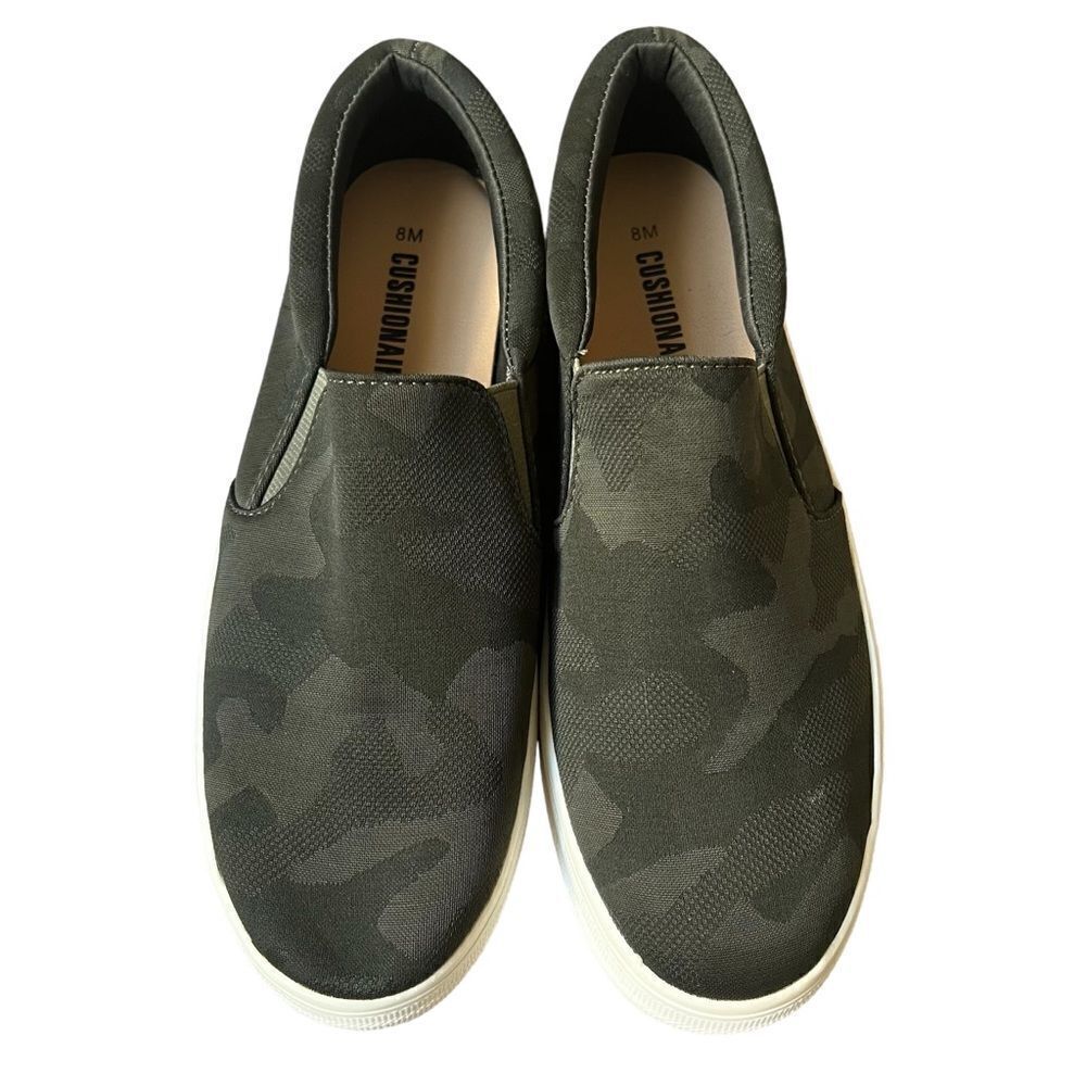 Cushionaire Rhona Sneaker size 8M Camo Camouflage Slip On Shoes Memory Foam